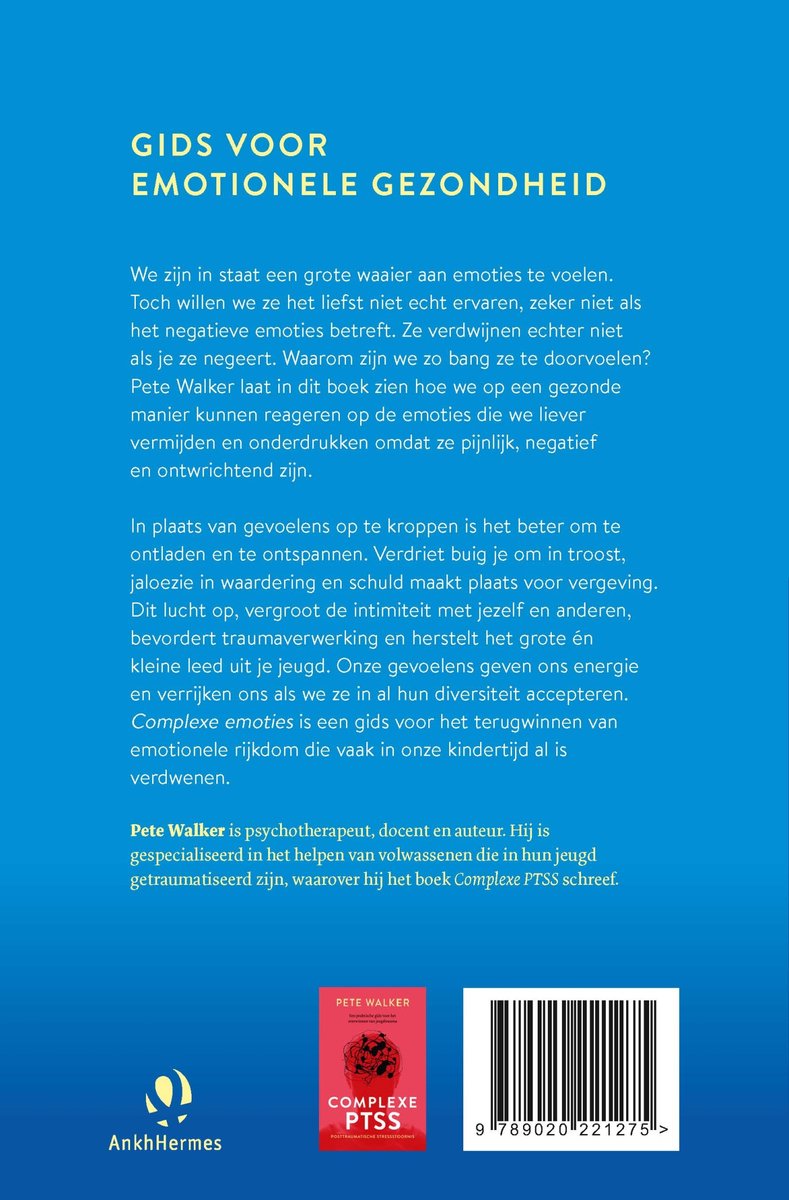Boek "Gids voor emotionele gezondheid" van Pete Walker. Behandelt complexe emoties en traumaverwerking.