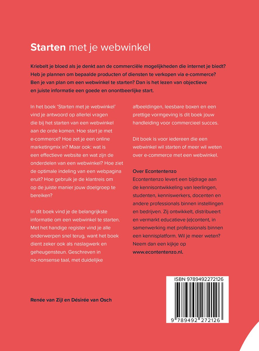 Boek 'Starten met je webwinkel' met ISBN.