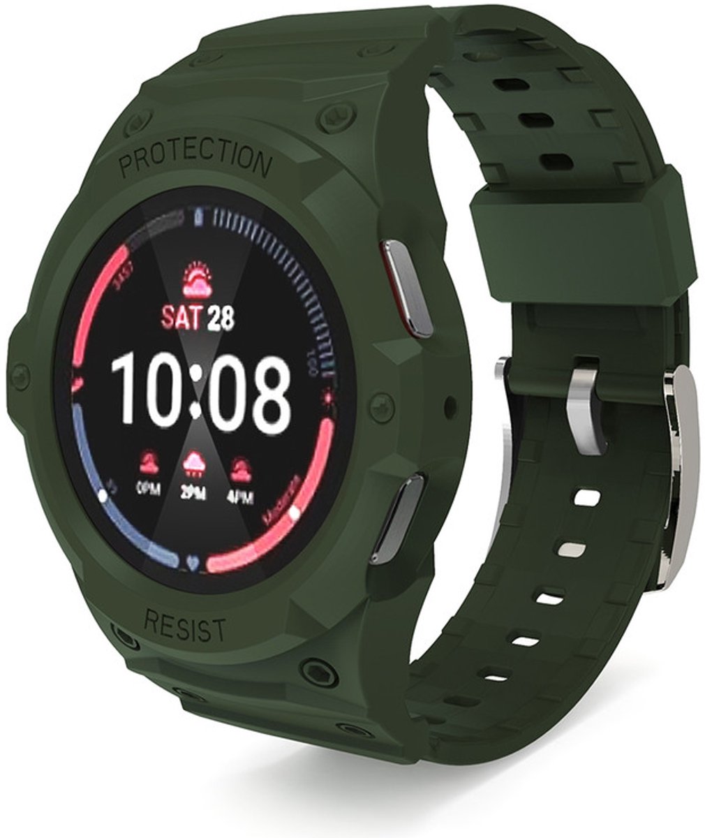 Bandje - met ingebouwde case - geschikt voor Samsung Galaxy Watch 7 (40 mm) - legergroen