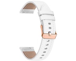 Leren bandje - geschikt voor Garmin Venu 2s / 3s / 4 (41mm) / Vivoactive 4s / Forerunner 255s / 265s - Huawei Watch GT 5 Pro - 42mm / GT 6 / GT 5 / GT 4 - 41mm - wit