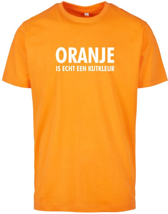 T-shirt oranje S|Wit - Oranje is echt een kutkleur II - soBAD. - Koningsdag - Unisex - Oranje - Voetbal - Nederland