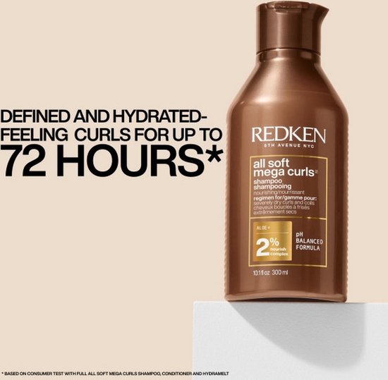 Redken All Soft Mega Curls Shampoo – Voedende shampoo voor krullen en kroeshaar – 300 ml