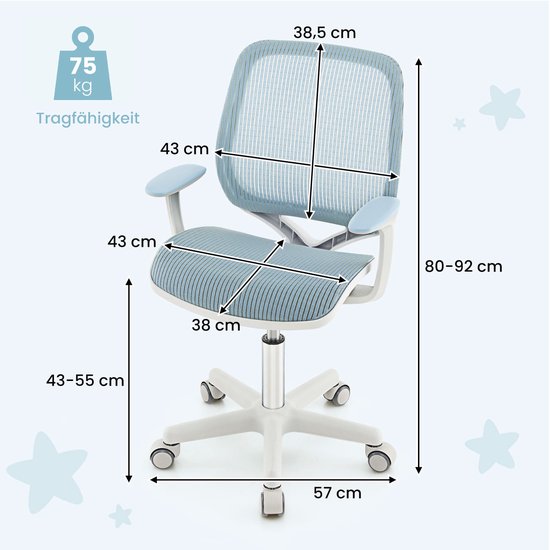 Industriële barkruk Elise cognac ecoleder draaibaar Zithoogte 79 cm