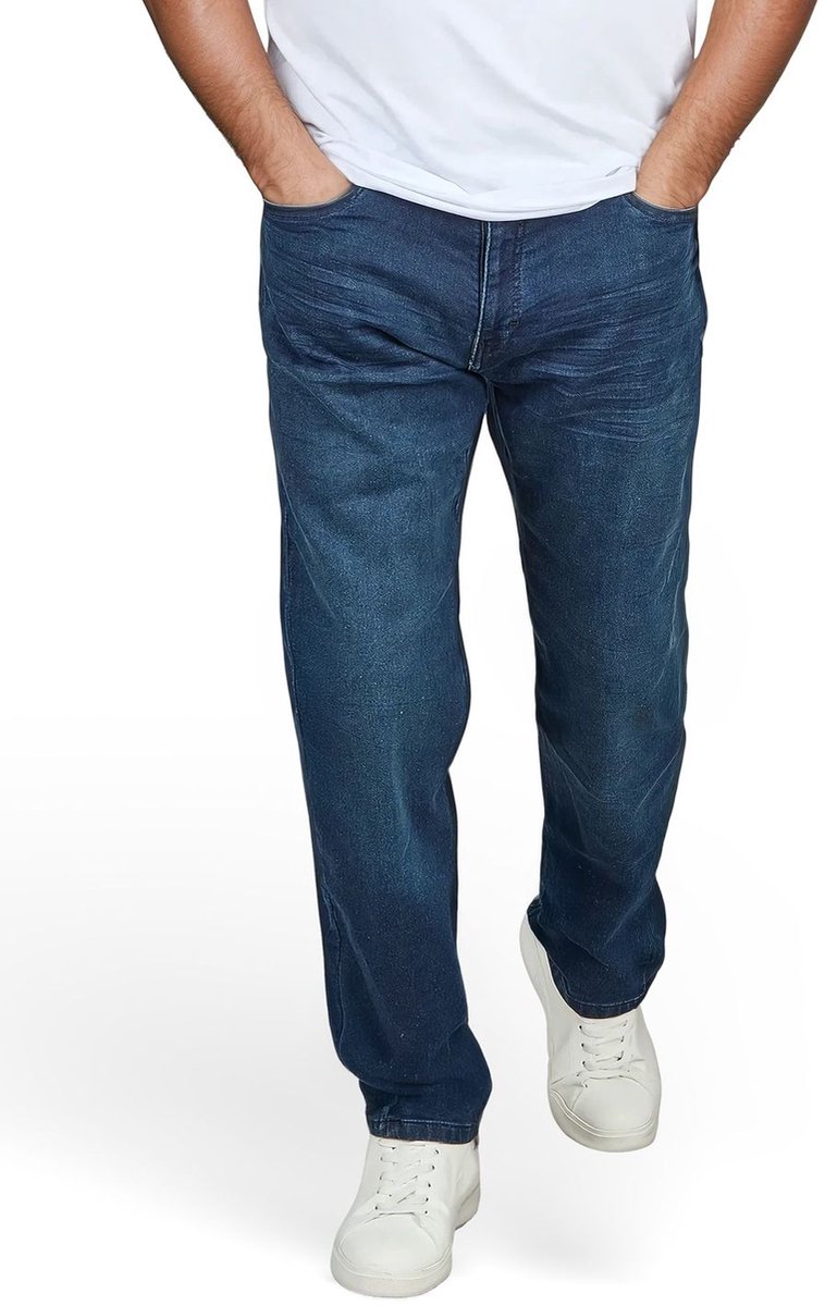 DENIMFY Heren Jeans Broeken DFAlvin regular/straight Fit Blauw Volwassenen Sweatjeans - Jogg jeans