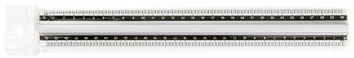 Artiglio 5281 lineaal Bureauliniaal 300 mm Aluminium Wit