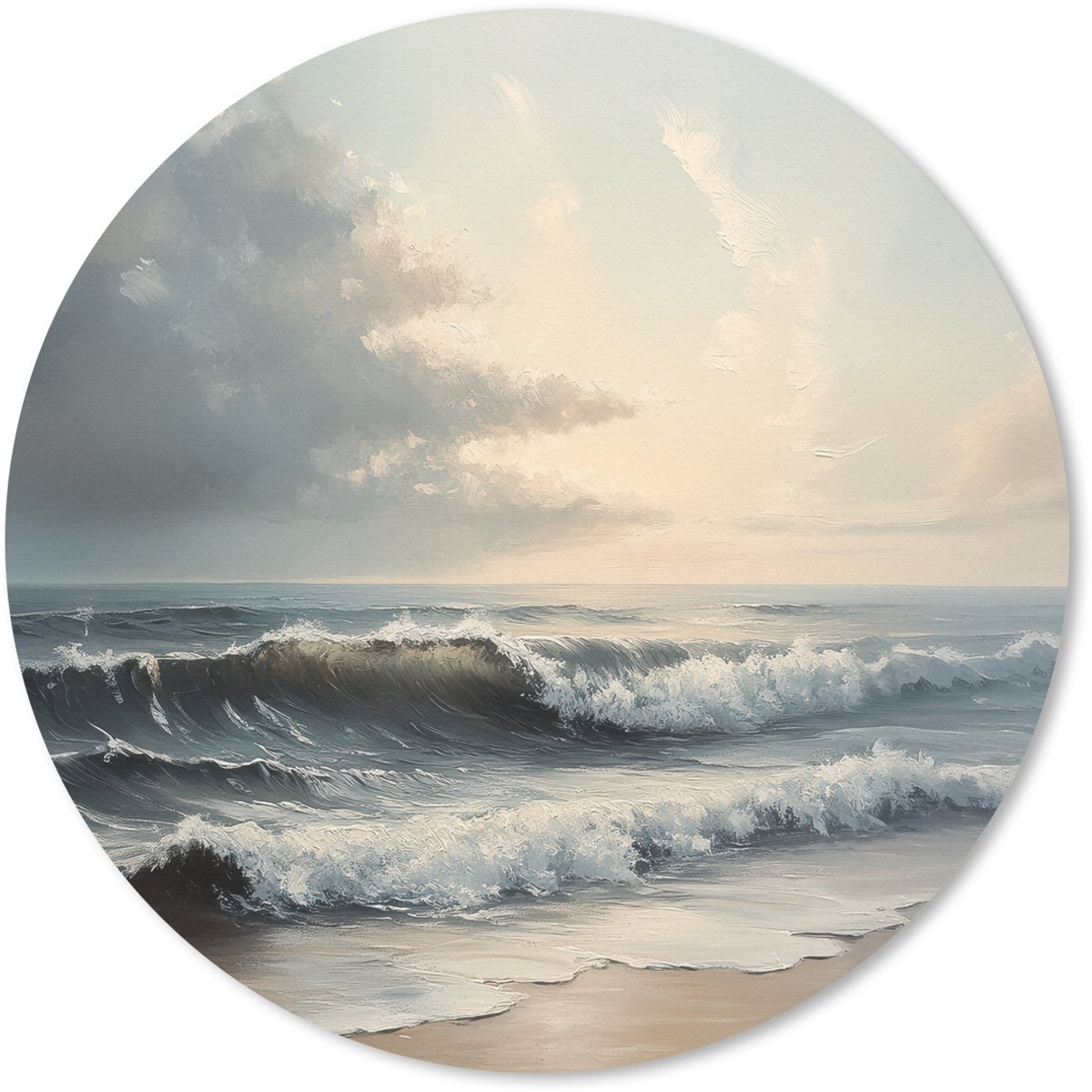 Muismat rond 50x50 cm - Mousepad Strand - Zee - Zonsondergang - Ronde muismatten