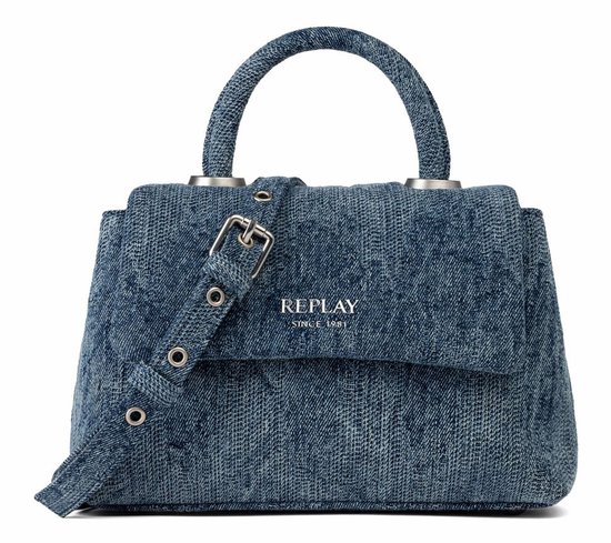 Sac Bandoulière REPLAY Crossbody Bag - Couleur Washed Black, 100% Polyamide, Neuf Avec étiquettes