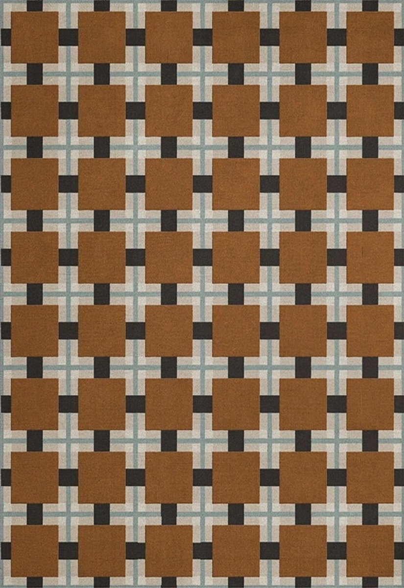 Layered Evelina Kroon Wool Berry Rain Vloerkleed - 180 x 270 cm - Blauw,Rood - Rechthoekig - Wol - Eetkamer, Woonkamer, Slaapkamer - Geometrisch - Retro, Modern