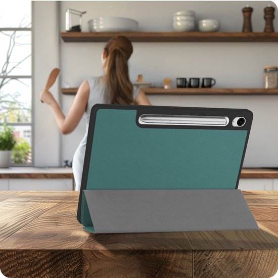 Étui de protection de Luxe pour Samsung Galaxy Tab S10 FE Plus avec découpe Plus S Pen - Vert Samsung