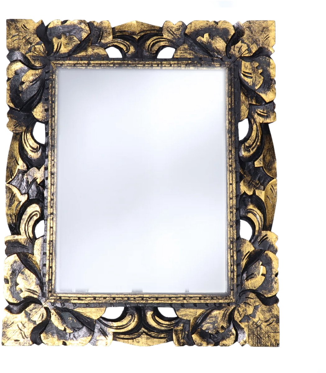 Home & Styling Wandspiegel Baroque - goud - mdf frame - brede lijst - 43 x 54 cm - Gang - Toilet - Kamer