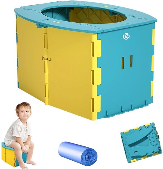 Draagbaar potje voor kinderen - peuter opvouwbaar reispotje, zindelijkheidstrainingszitje | Outdoor Travel Opvouwbare toiletbril met spatbescherming en anti-slip bodem voor auto, reizen, kamperen