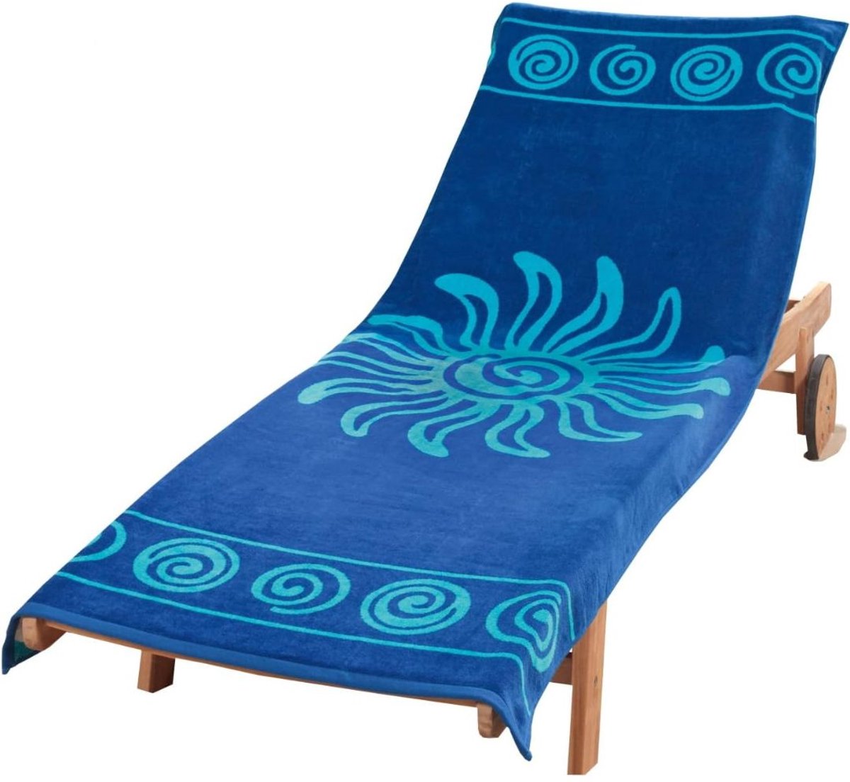 CRLYN® Badstof Stoelhoes - Strandbed - Hoes voor Tuinstoel - Blauw