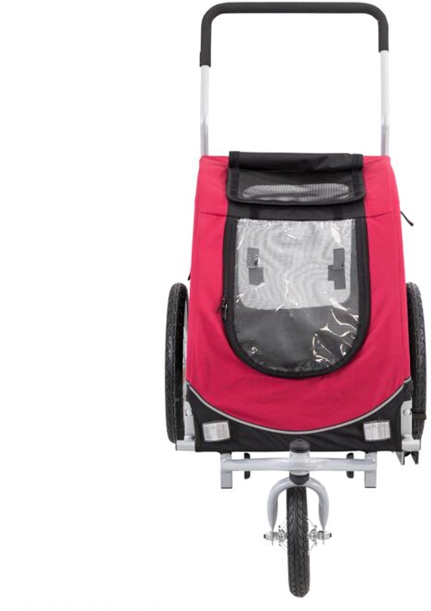Bol.com Trixie Hondenfietskar - Zwart Rood - Kleine Honden - S - <15 kg - 60x53x60/117 cm aanbieding