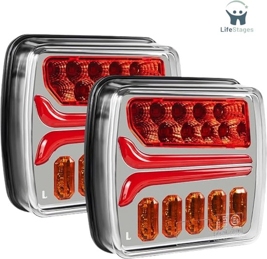 ETUKER Set mit Rückleuchten für Anhänger, 13-polig, 12/24 V, 7