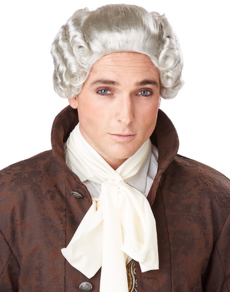 CALIFORNIA COSTUMES - Grijze barok edelman pruik voor mannen