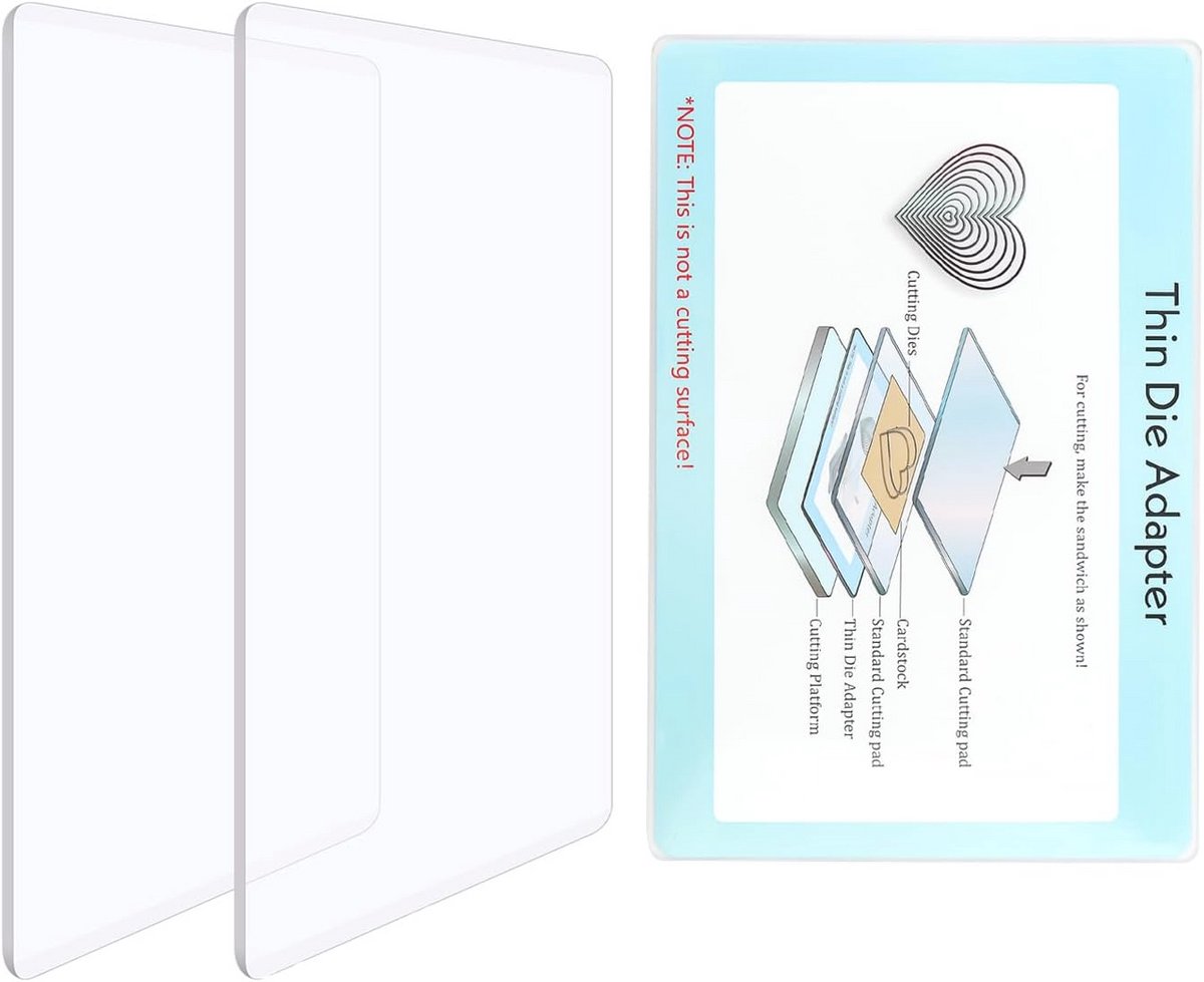 3 Stuks Standaard Snijpads en Dunne Die Adapter voor Snijmachine - Perfect voor Scrapbooking en Crafting