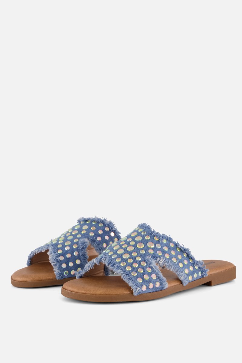 Ann Rocks Denim Slippers blauw Synthetisch - Maat 41