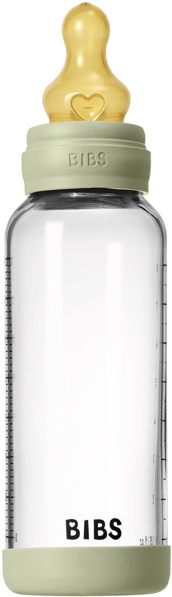 BIBS Fles - Medium Flow - 240 ml - Glas/Latex - Sage van BIBS — afbeelding 4
