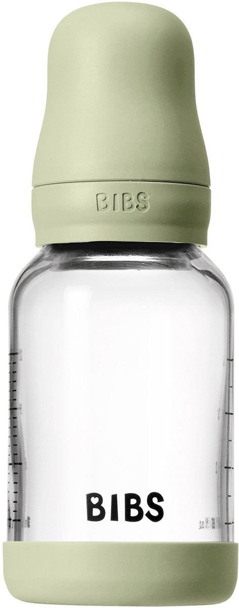 BIBS Fles - Slow Flow - 120 ml - Glas/Latex - Sage van Merkloos — afbeelding 3