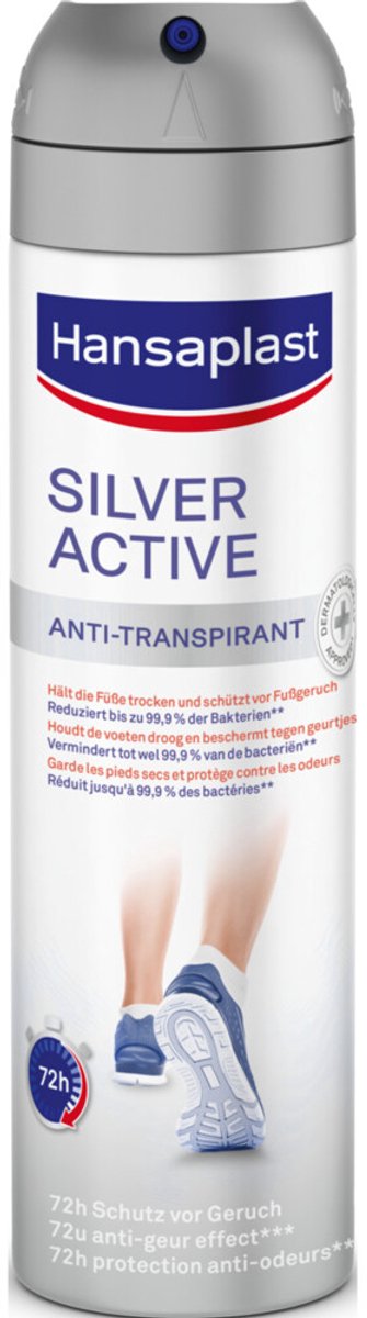 Hansaplast Voetdeodorant Silver Active - 12 x 150 ml - Voordeelverpakking