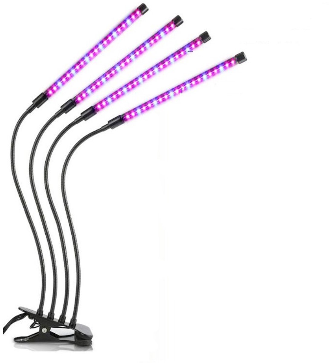 Plantenlamp / plantenverlichting met 4 flexibele LED TL-buizen