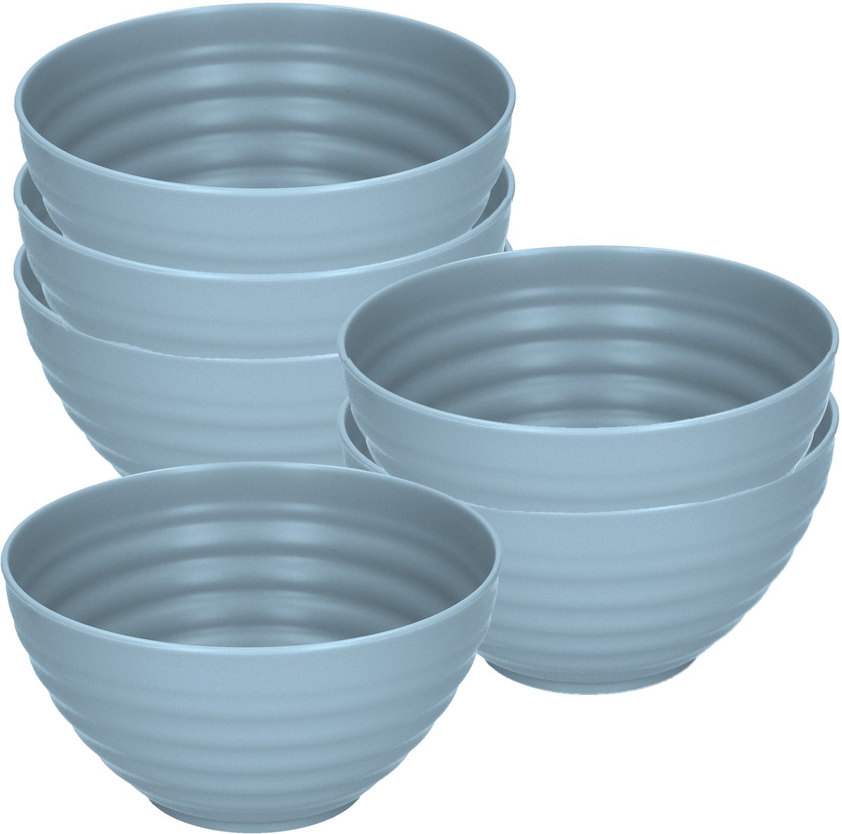 Plasticforte Soepkommen - 6x - D15 x H8 cm - blauw - kunststof - onbreekbaar - servies