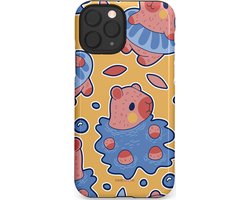 Casetastic hoesje geschikt voor Apple iPhone 11 Pro - Dubbellaagse bescherming - Capibara plons - Fashion Case - Goud Lavendel Perzik Grijs