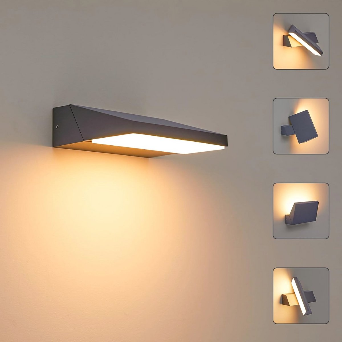 Moderne LED Wandlamp voor Buiten - 11W Verstelbare Buitenverlichting IP65 voor Muur, Balkon, Terras en Garage