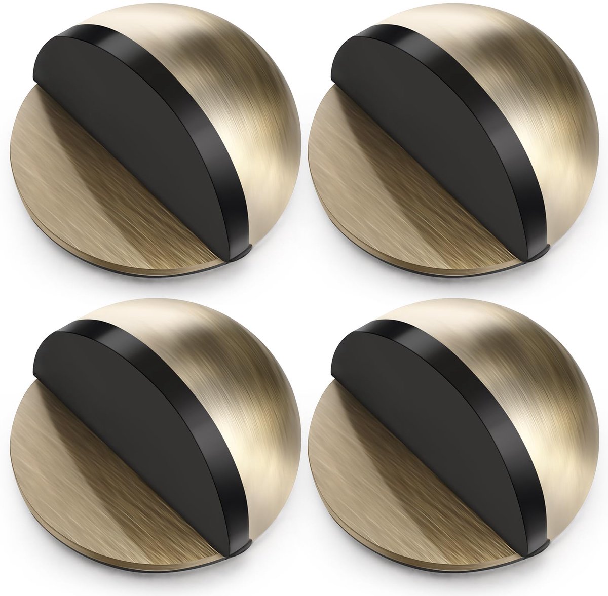 Ibenzoa® Zelfklevende Roestvrijstalen Deurstopper Voor Wand- en Vloerbescherming, Halfrond Ontwerp, Set van 4 Stuks
