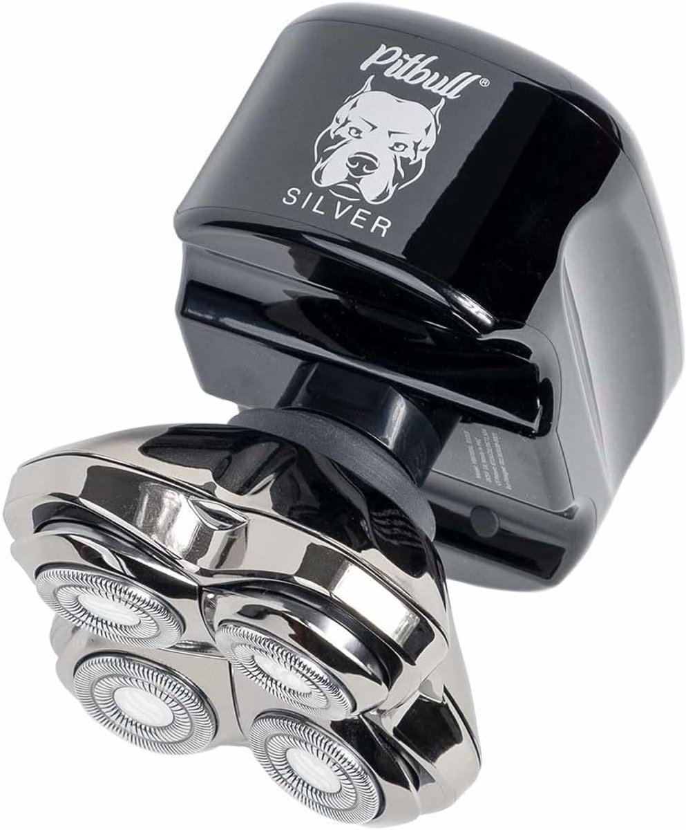 Skull Shaver Pitbull Silver PRO SX5 [2025 versie] – Elektrisch Scheerapparaat – Head & Face Shaver – Nat & Droog – Draadloos – Ergonomisch Design – 70 min gebruikstijd – Anti-irritatie