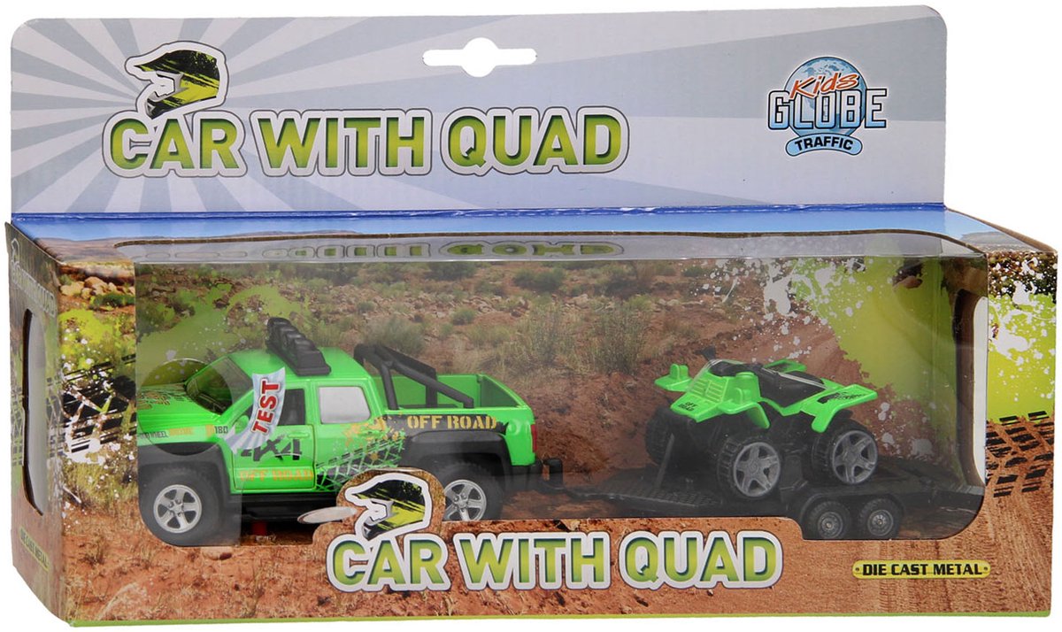 Kids Globe Terreinwagen met Trailer en Quad Licht en Geluid — afbeelding 2