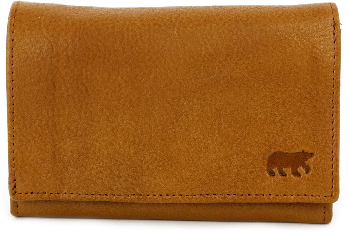 Bear Design Sweety Leren Overslagportemonnee - Cognac