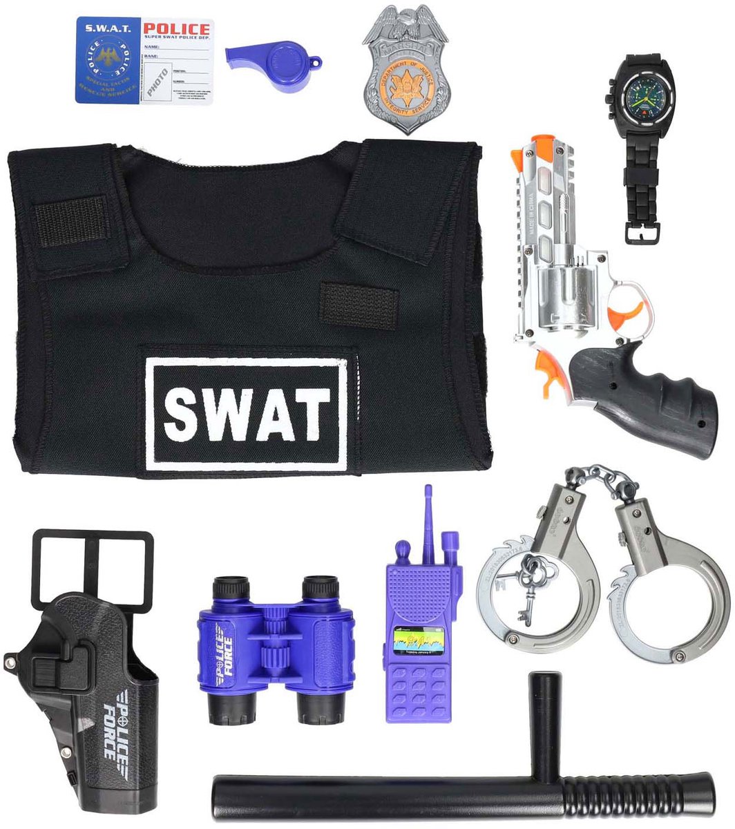 Verkleedset politie kostuum met accessoires voor kinderen.