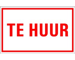Te huur tekststicker 400 x 250 mm