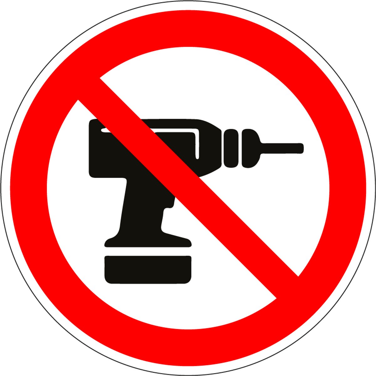 Verboden te boren sticker 100 mm