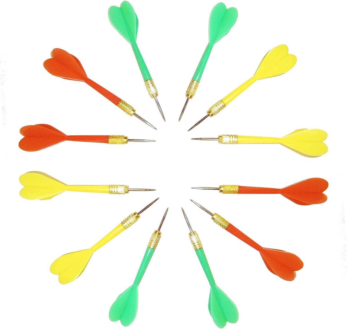 Dartpijlen met kunststof punt - Soft darts set - 12 stuks - Rood blauw - 6,2 gram