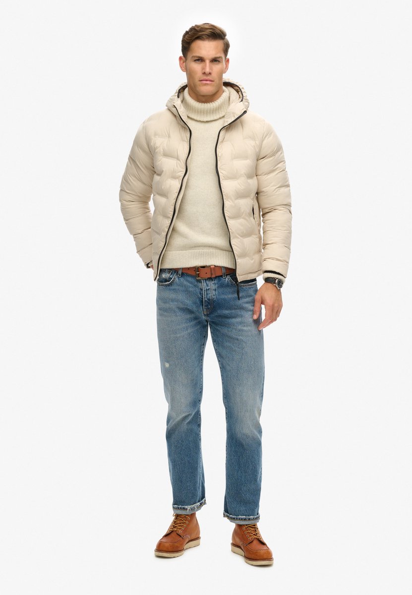 Superdry Gewatteerde korte pufferjas Heren Gewatteerde jassen Beige