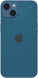 Blauw iPhone 13 mini met Apple logo op de achterkant.