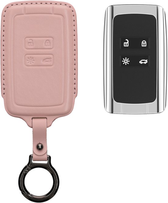 kwmobile autosleutelhoes compatibel met Renault 4-knops Smartkey autosleutel (alleen Keyless Go) - Siliconenhoes in mat zwart - Sleutelcover