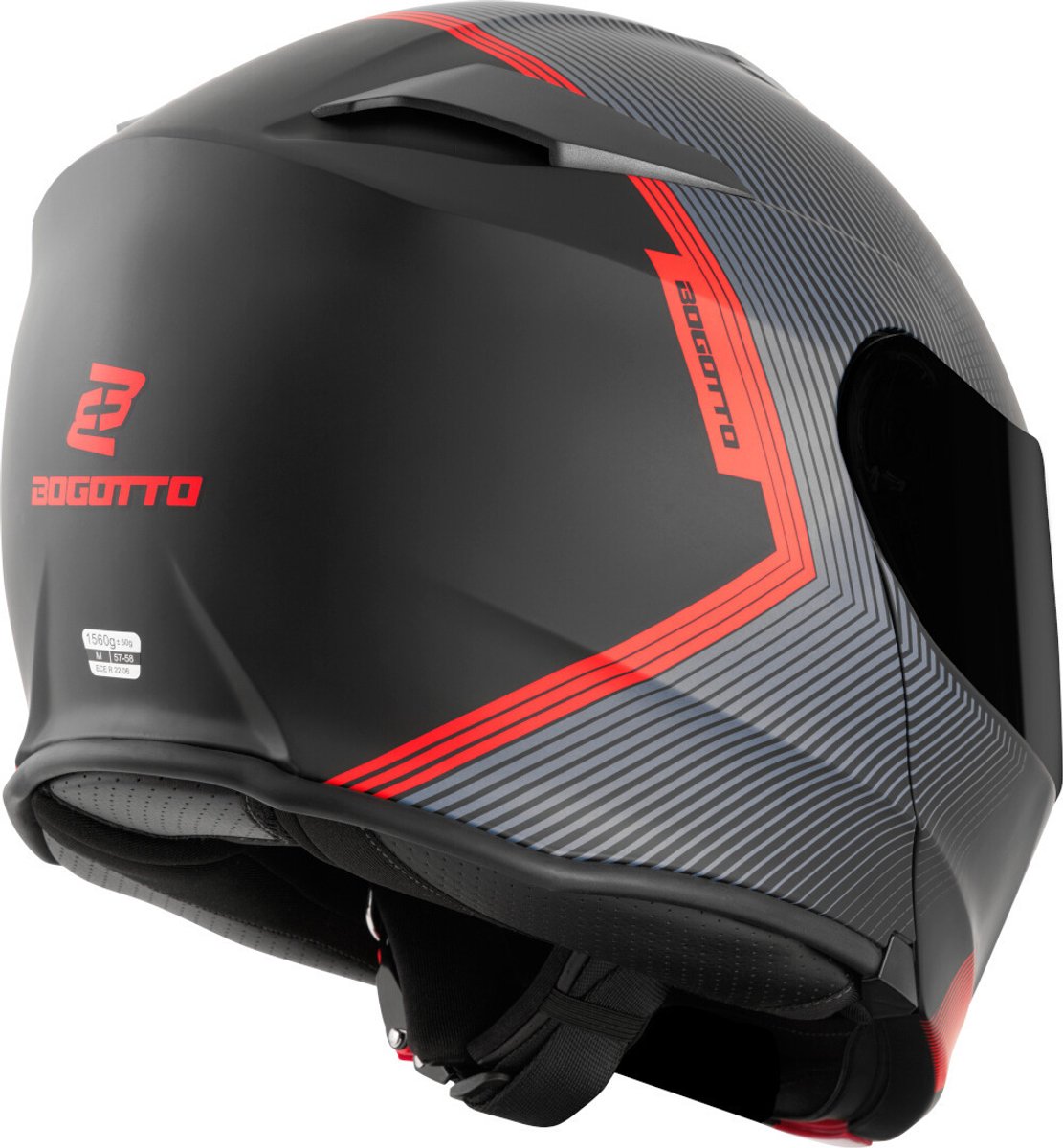Bogotto H271 Wayke Mat Zwart Oranje Systeemhelm - Maat XS - Helm