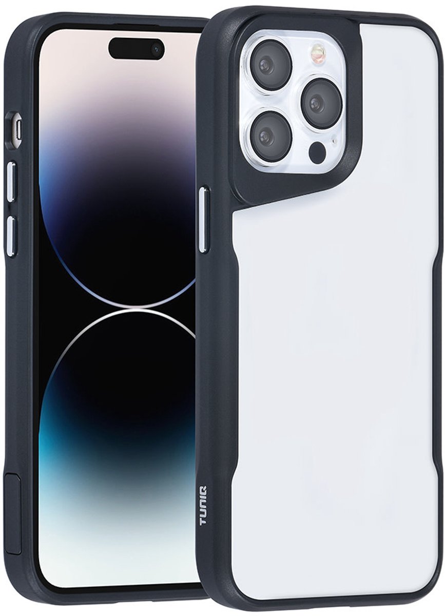 TUNIQ Back cover - iPhone 14 Pro Max - Black - Minimalistisch design - Val- en krasbestendig