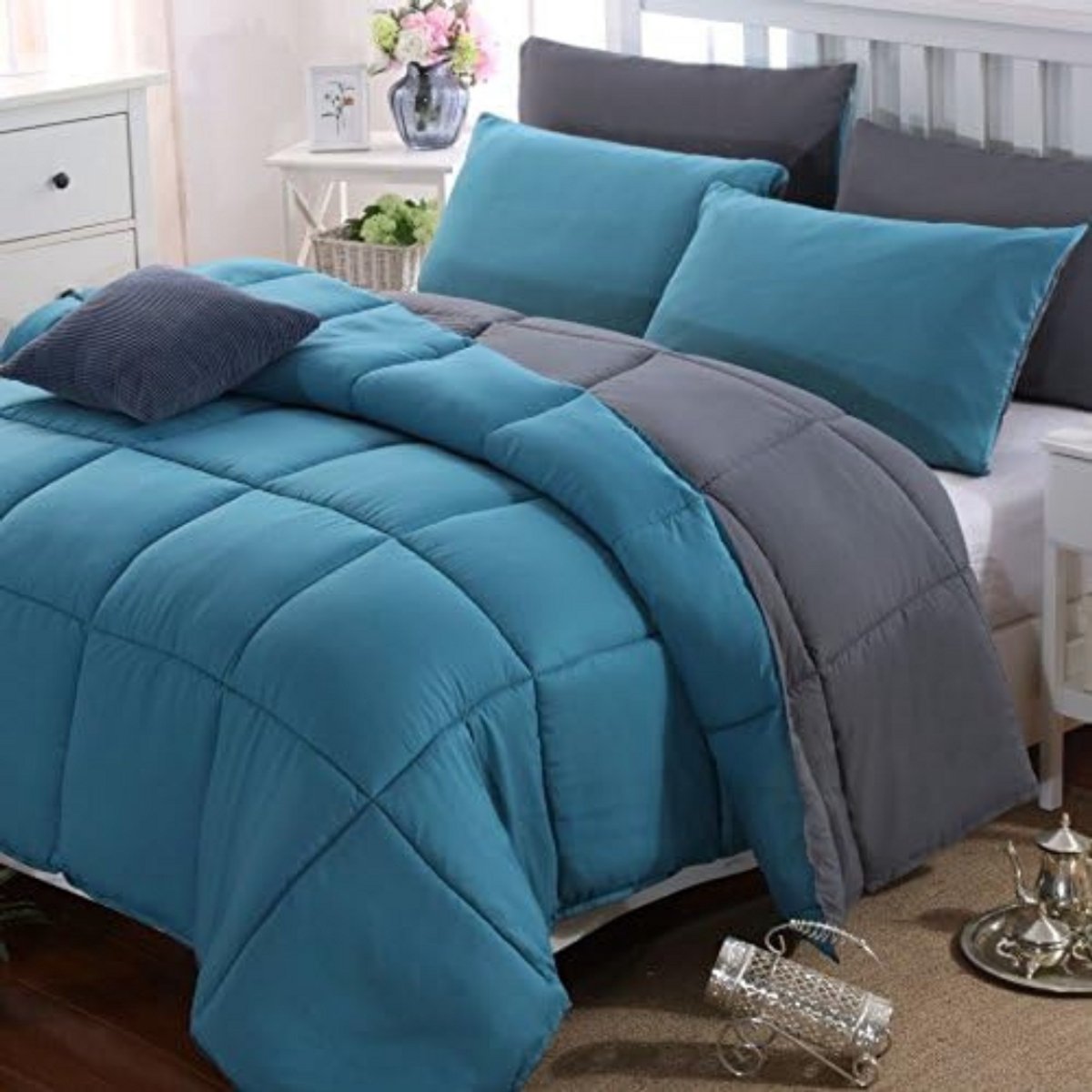 CRLYN® Dekbed 240x220 - 2 Persoons 4 Seizoenen - Wasbaar - Extra Zacht - Blauw