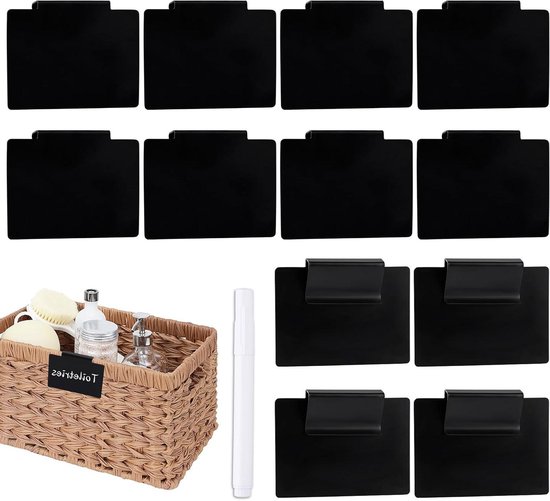24PCS Basket Labels, Premium Bin Basket Labels Clip On, Pantry Basket