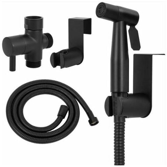 Cikonielf G1/2 Draad Rvs Bidet Sproeier Set Zwart voor Badkamer Toilet Zwart B Stijl