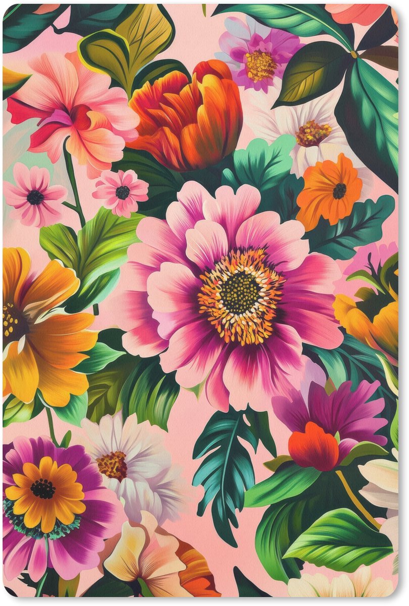 Muismat 18x27 cm - Mousepad Bloemen - Kleurrijk - Roze - Muismatten