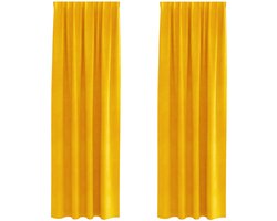 vidaXL - Gordijnen - 2 - st - Mosterdgeel - 140 - x - 225 - cm - fluweel
