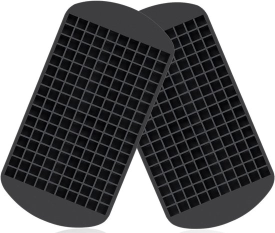 MXTIMWAN 2 stuks ijsblokjesvormen met 160 vakjes, mini-ijsblokjes, siliconen, BPA-vrij, voor keuken, bars, whisky, cocktails en dranken, ijsblokjes: 1 x 1 cm