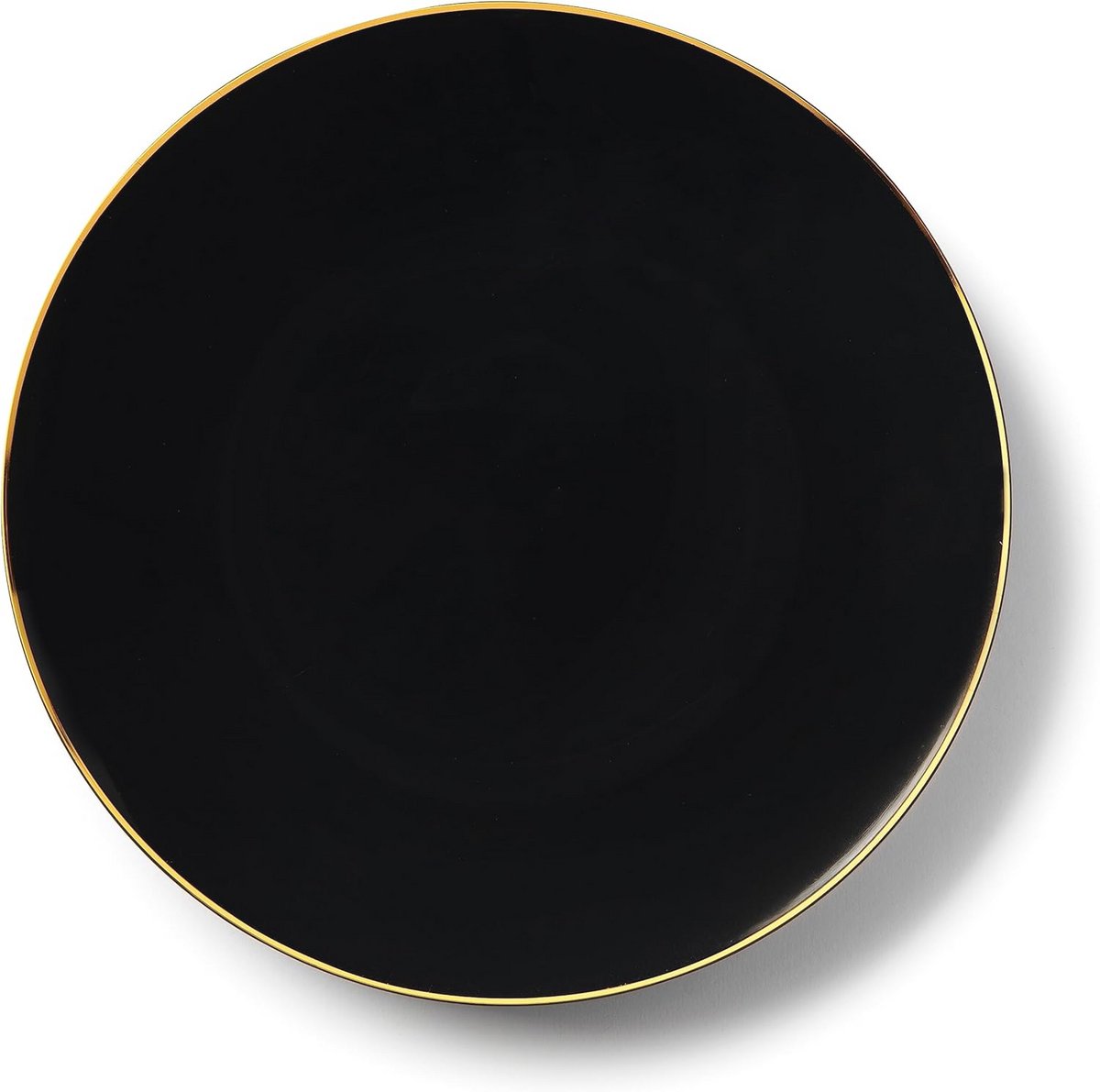 Premium herbruikbare kunststof partyserviesset - 32-delig - zwart/goud - stabiel en elegant - Perfect voor feesten