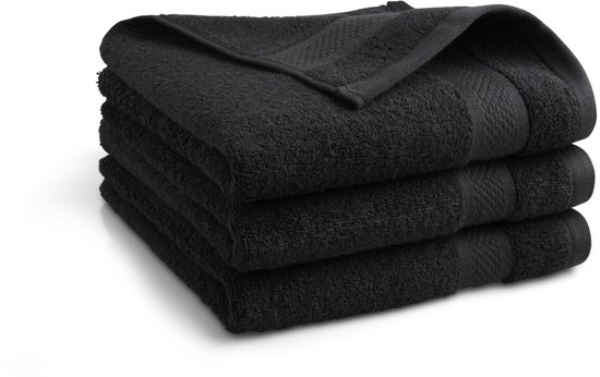 Katoenen handdoek - 3 stuks - 50x100 - zwart