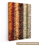 Canvas schilderij 40x60 cm - Exclusieve wanddecoratie Banen - Verticaal - Kruiden - Variatie - Muurdecoratie accessoires - Keuken decoratie muur - Schilderijen op canvas